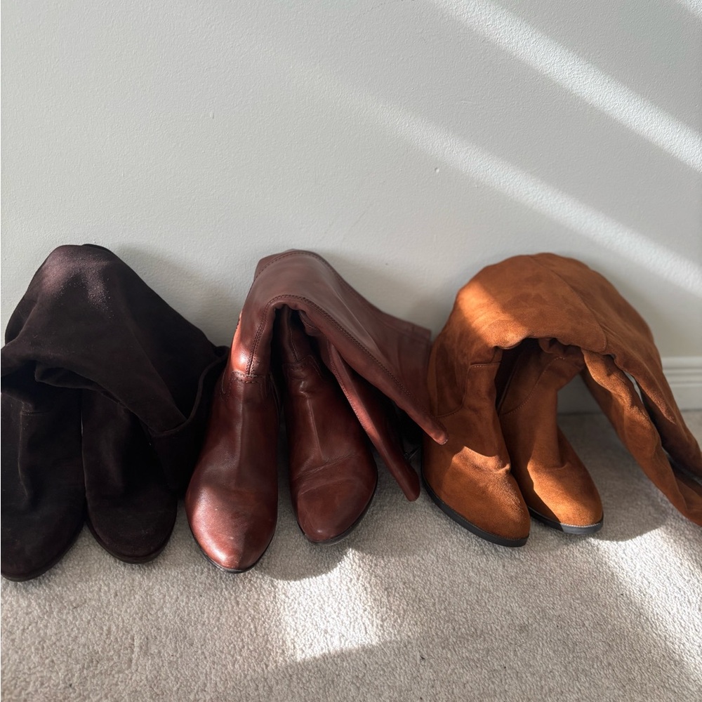 Elegant Women's Leather Boots bundle-3 pairs